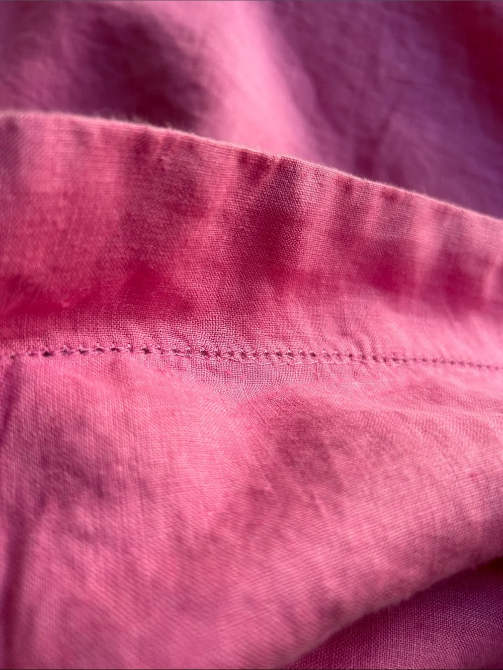 Set of 2 Pottery Barn Linen Euro Shams Pink Classic Hemstitch Border 26x26